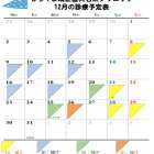 １２月の診療予定日です‼